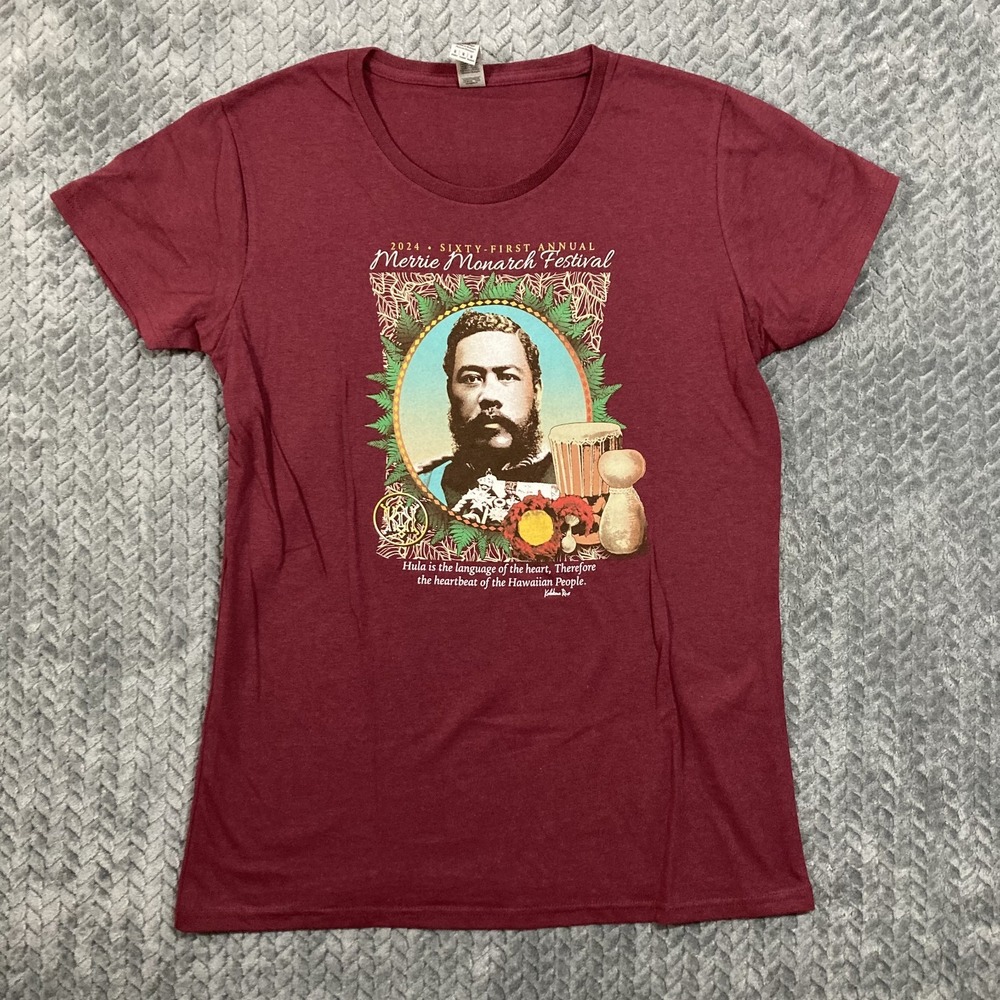 61st Merrie Monarch Festival 2024 Hawaii Hula T-Shirt Women's M Maroon